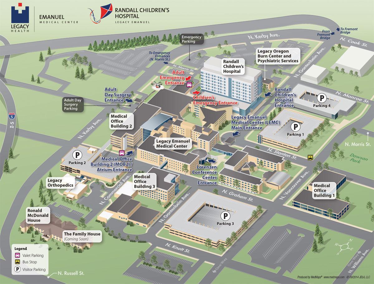 Legacy Emanuel sjukhus karta