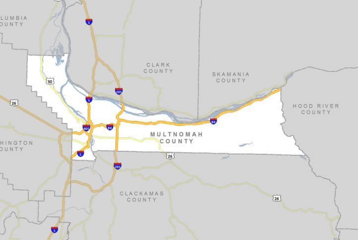 Multnomah county, Oregon karta