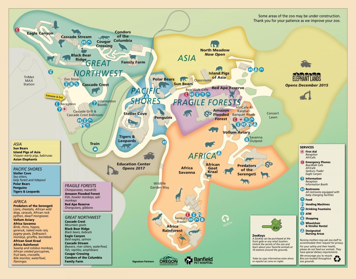 karta över Oregon Zoo