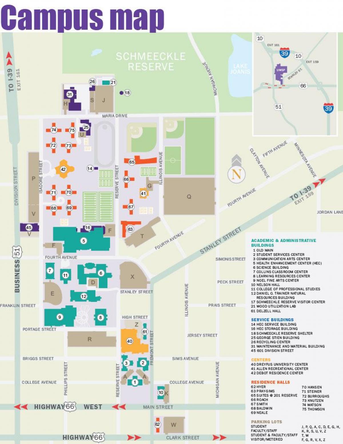 karta över Portland state University
