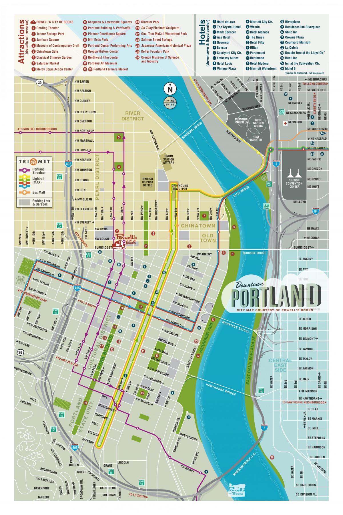 Portland sightseeing karta