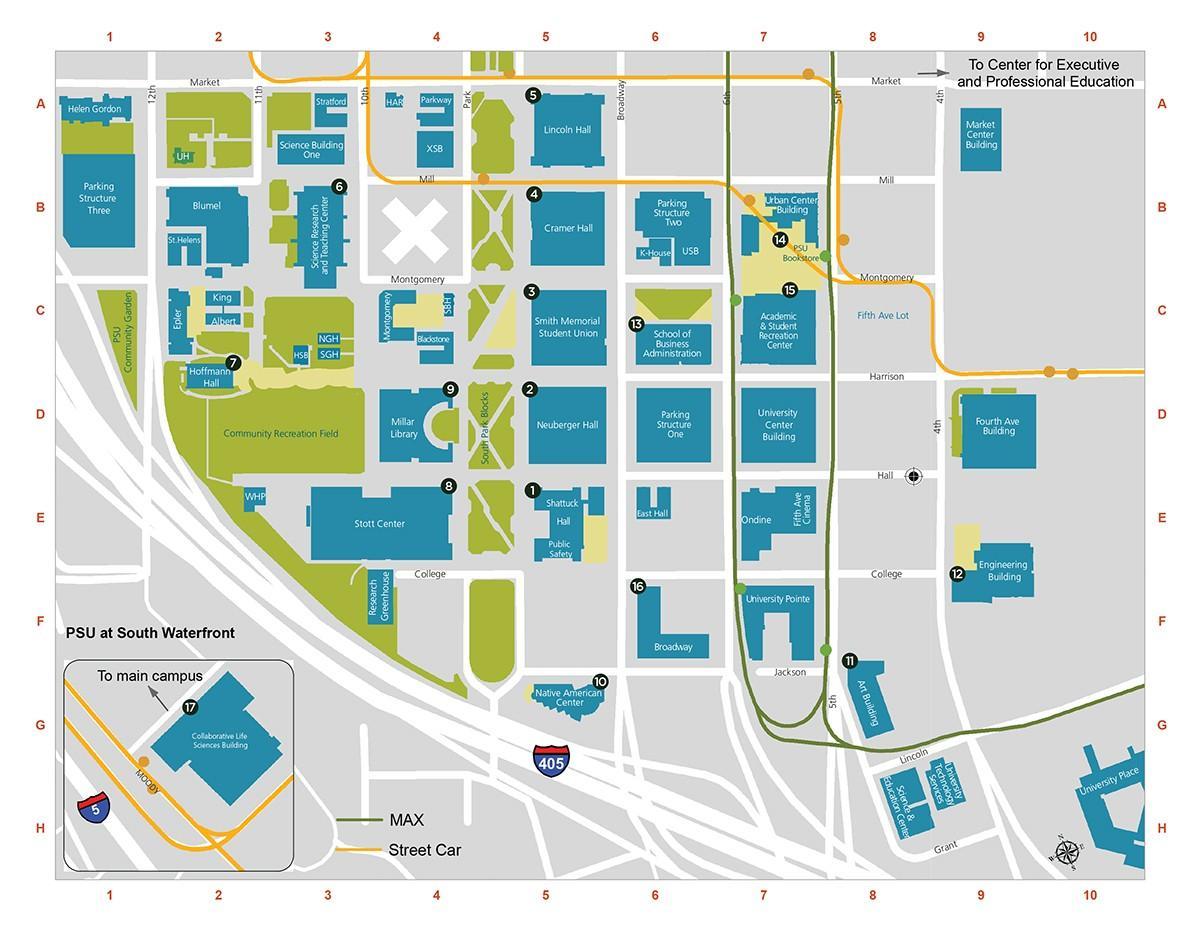 karta över PSU parkering