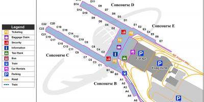 Karta över Portland internationell flygplats